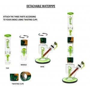 Cheech - 24.5" Detachable Part 2-Tree Perc W/ Ice Pinch Water Pipe Slime Green - [CHWP01]